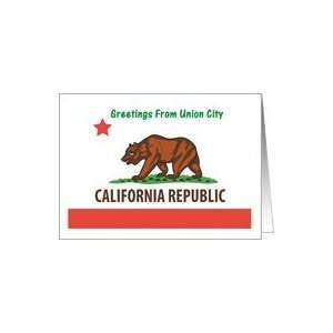 California   City of Union   Flag   Souvenir Card Card 