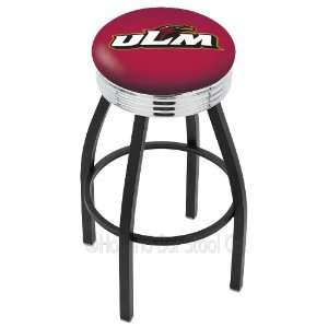   Monroe 25 Inch Swivel Bar Stool with Chrome Ribbed Accent Ring Home