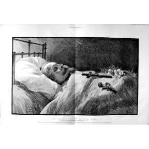  1873 Emperor Napoleon Death Bed Chislehurst Old Print 