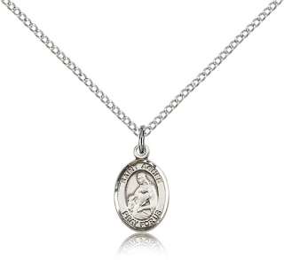 St Silver Saint Agnes Chastity Medal Necklace St Lamb  