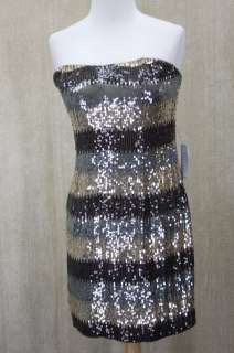 ABS Allen Schwartz Strapless Sequin Dress size 6 NWT  