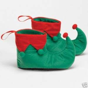 Velour Elf Costume Shoes   Christmas Party Supplies  