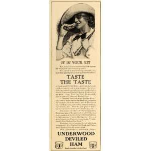 1911 Ad Underwood Deviled Ham Canned Food Fishing Pole   Original 