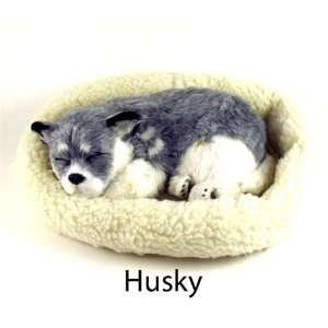   Breathing Life Like Sleeping Dog in Bed   Husky Puppy Toys & Games