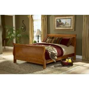  Stapleton Honey Maple Finish King Size Solid Wood Bed 