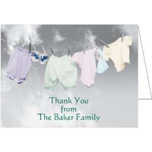  Clothesline Baby Shower Thank You Cards   Set of 20 Baby