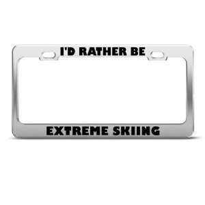  ID Rather Be Extreme Skiing Sport license plate frame 