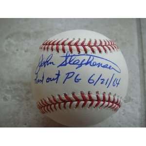 John Stephenson Signed Baseball   Last Out Pg 6 12 64 Official Ml W 