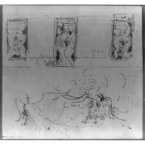  Study,sketch,Peacock Room,James McNeill Whistler,owned,A 