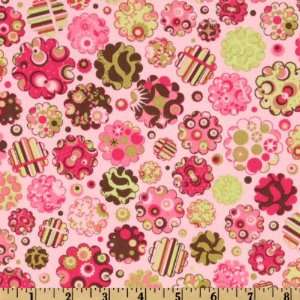  44 Wide Picnic Parade Mingle Pink Fabric By The Yard 