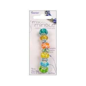  Darice Mix and Mingle Glass Lined Metal Beads, Summer Mix 