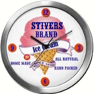  STIVERS 14 Inch Ice Cream Metal Clock Quartz Movement 