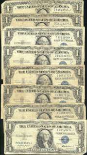 Silver Certificate Series 1935F   8 bills circulated (F2)  