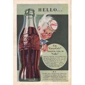 1942 Coca Cola Ad Coca Cola Boy Mascot Original Coke Ad 