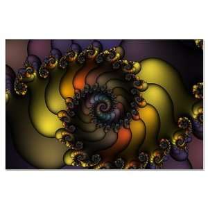  Dark Shell Fractal Cool Large Poster by  