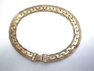Vintage heavy goldtone Cleopatra / Egyptian Revival collar necklace 