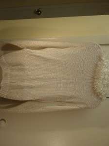 Sideffects of California 1995 Med. Sweater faux fur collar white 