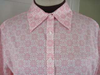 BROOKS BROTHERS Pink Floral Non Iron Fitted Dress Shirt 16  