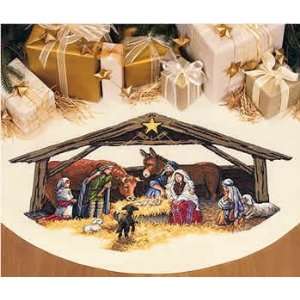  Nativity Scene Tree skirt kit (cross stitch) Arts, Crafts 