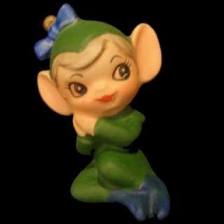 Napco Pixie Elf Figurine in Green  