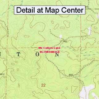  USGS Topographic Quadrangle Map   Mc Collum Lake, Michigan 
