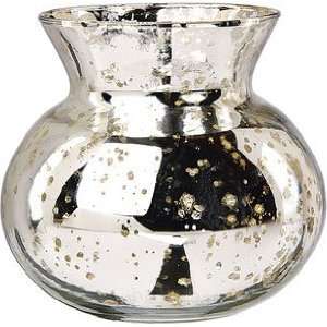  Silver Mercury Glass Vase (pot belly design)