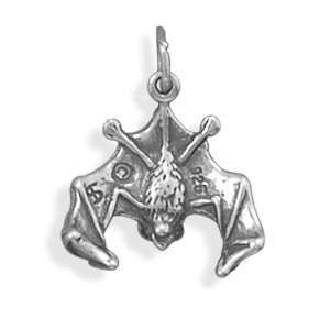    Sterling Silver Oxidized Hanging Bat Charm [Jewelry] Jewelry