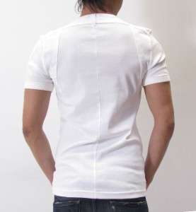   Shirt CL Major V Neck Short Sleeve Cool Rib White Men New  