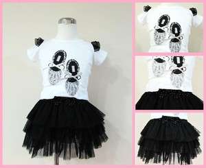 NEW BOUTIQUE Girl Fashion Sparkle Shoes 2pc Top Tulle Skirt Set Outfit 