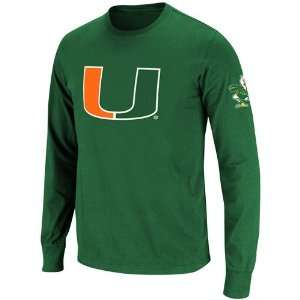   Hurricanes Collegiate Colt Long Sleeve Premium T Shirt   Green (Large