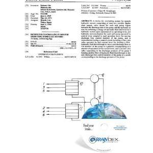 NEW Patent CD for DEVICE FOR CONTROLLING PUMPS FOR OPERATING HYDRAULIC 