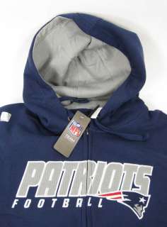 NFL EMBROIDERED New England PATRIOTS Reebok Zip Up Hoodie Sweatshirt 