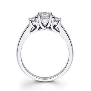 14k White Gold Past Present Future Diamond Ring Setting  