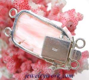 Strands Carved Rose Shape Natural Pink Coral SS Clasp  
