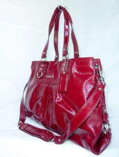 NWT COACH Ashley Leather Large Tote Carryall Bag Garnet red 15516 