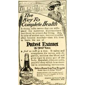  1913 Ad Complete Health Pabst Extract Health Tonic Bottle 