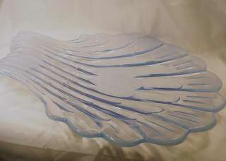   & Miller Blue Opalescent Sanibel Shell Hors D oeuvre Tray USA c 1930