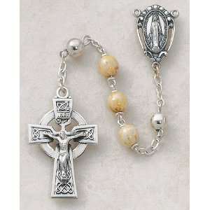 Connemara Marble Sterling Silver Catholic 6MM Semi Precious Rosary 
