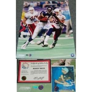  Randy Moss Signed Vikings Action 16x20