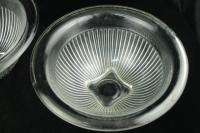   Federal Clear Glass Nesting Mixing Bowl Rib Glass Set 2 Footed  