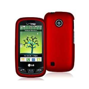  LG COSMOS TOUCH VN270 RED RUBBERIZED CASE Cell Phones 