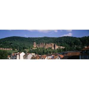  Castle and Houses on a Hillside, Heidelberg, Baden 