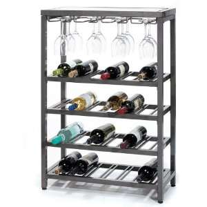  Industria Wine Console with Glass Top Holds 24 Bottles and 