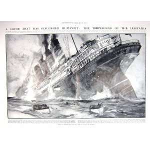   1915 WAR TORPEDO LUSITANIA GERMAN NAVY SHIP LIFE BOAT