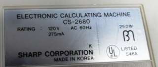 Sharp Compet CS 2680 Digital Calculator w/Printer Used  
