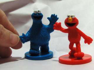 Sesame Street Muppets Toy PVC Figure Lot 2 Elmo Cookie Monster Cake 