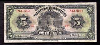 Mexico 5 Pesos 1963 Serie AIZ # Z837542 @ Fine Cond.  