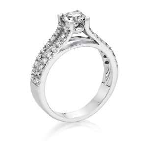 Diamond Engagement Ring in 18K Gold / White   IGI Certified, Round, 0 