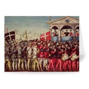 The Cortege of Drummers and Soldiers at the   Greeting Card (Pack of 