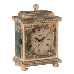  Wilco Imports Distressed Green Table Clock 8 inch x 5 inch 